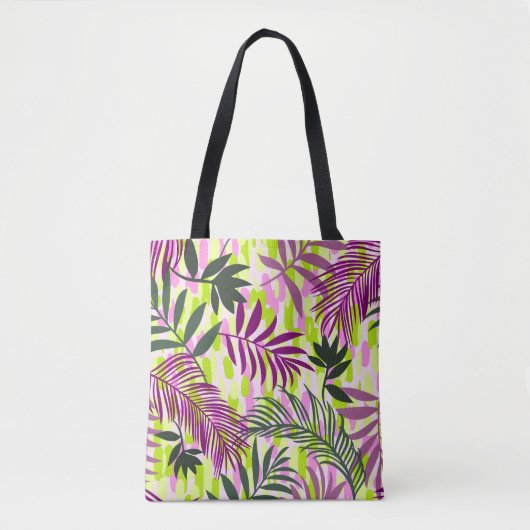 Botanical seamless pattern mixed with geometric sh tote bag (Voorkant)