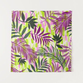 Botanical seamless pattern mixed with geometric sh wandkleed