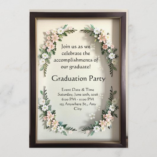 Botanical Shadow Box Graduation Kaart (Voorkant)