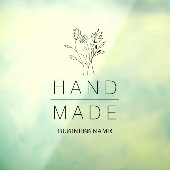 Botanical Simple Minimalist Handmade Business Raamsticker (Vel 3)