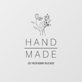 Botanical Simple Minimalist Handmade Business Raamsticker