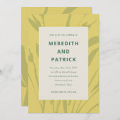 Botanical Sketch Citrus Gold Wedding Invitation Kaart (Voorkant / Achterkant)