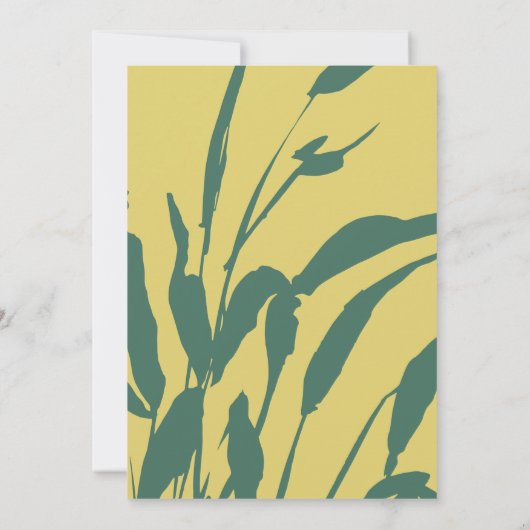 Botanical Sketch Citrus Pine Wedding Invitation Kaart (Achterkant)