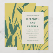 Botanical Sketch Citrus Pine Wedding Invitation Kaart (Voorkant / Achterkant)