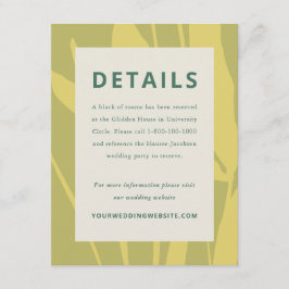 Botanical Sketch Citrus Wedding Enclosure Card Informatiekaartje