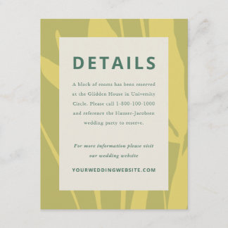 Botanical Sketch Citrus Wedding Enclosure Card Informatiekaartje
