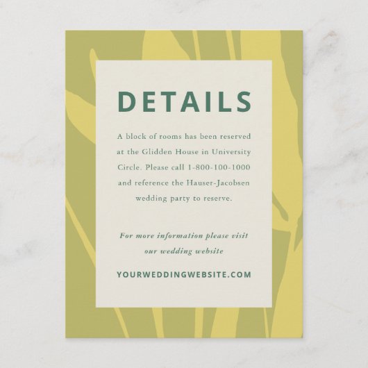 Botanical Sketch Citrus Wedding Enclosure Card Informatiekaartje (Voorkant)
