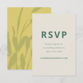 Botanical Sketch Citrus Wedding Response Card RSVP Kaartje