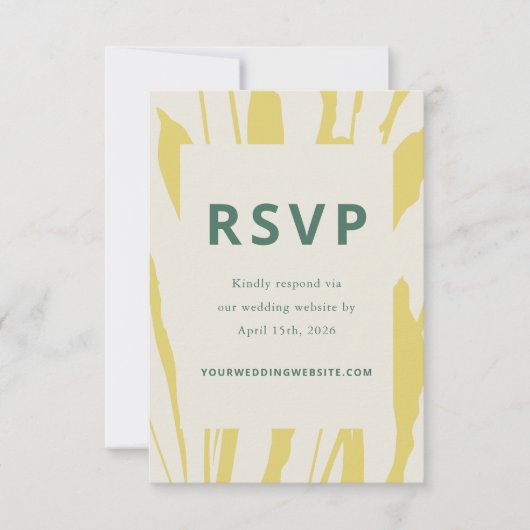Botanical Sketch Citrus Wedding RSVP Card (Voorkant)