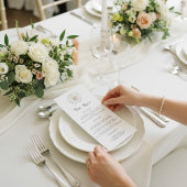 Botanical Sketch Floral Wedding Dinner Menu