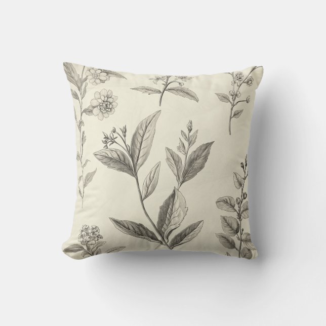 Botanical Sketch Pillow Hoesje Kussen (Voorkant)