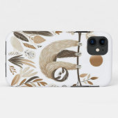 Botanical Sloth Art – Perezoso en Selva Natural Case-Mate iPhone Case (Achterkant (horizontaal))