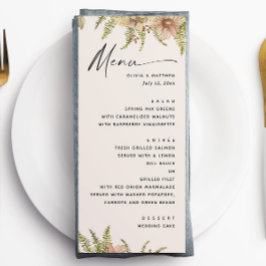 Botanical Soft Warm Taupe Wedding | Fern Greenery Menu