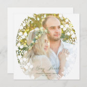 Botanical Sophisticated Frame Photo Wedding Bedankkaart (Voorkant / Achterkant)