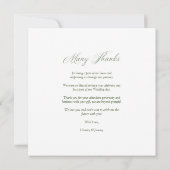 Botanical Sophisticated Frame Photo Wedding Bedankkaart (Achterkant)
