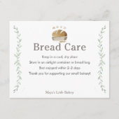 Botanical Sourdough Logo Bread Care Instructions Bedankkaart (Voorkant)