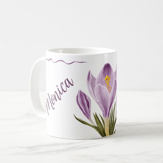 Botanical Spring Crocus Flower Koffiemok (Voorkant links)