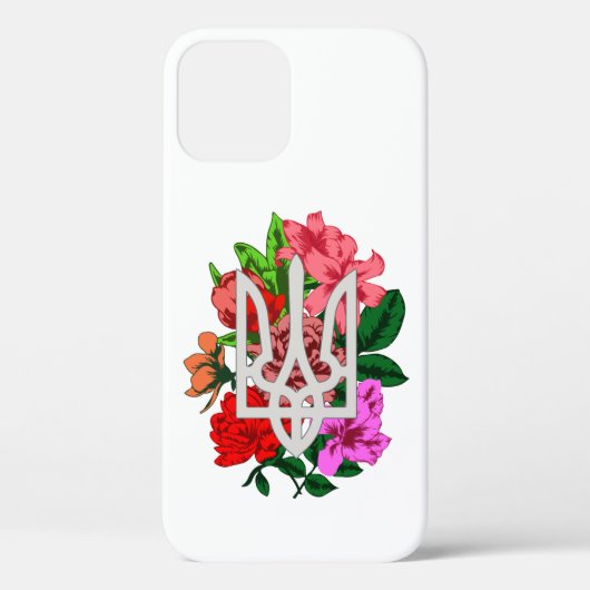 Botanical still and Oekrainian trident tryzub Case-Mate iPhone Case (Achterkant)