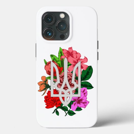Botanical still and Oekrainian trident tryzub Case-Mate iPhone Case (Achterkant)