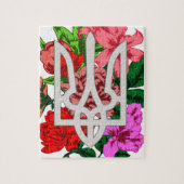 Botanical still and Oekrainian trident tryzub Legpuzzel (Verticaal)