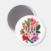 Botanical still and Oekrainian trident tryzub Magneet (Voorkant / Achterkant)