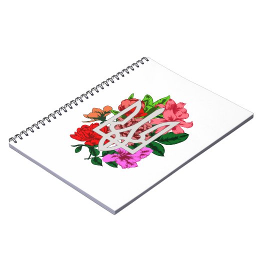 Botanical still and Oekrainian trident tryzub Notitieboek (Linkerzijde)