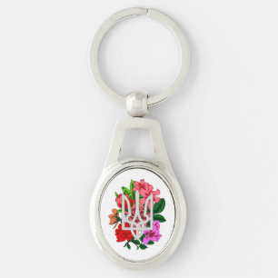Botanical still and Oekrainian trident tryzub Sleutelhanger