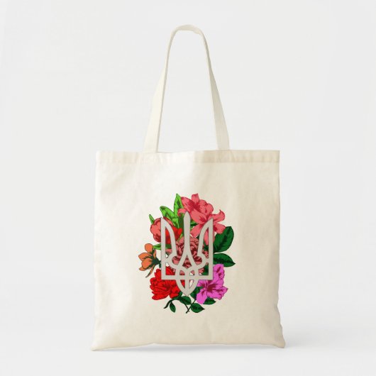 Botanical still and Oekrainian trident tryzub Tote Bag (Voorkant)