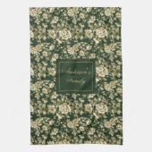 Botanical Style Personalized Chic Kitchen Towel  Theedoek (Verticaal)