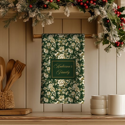 Botanical Style Personalized Chic Kitchen Towel  Theedoek