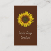 Botanical Sunflower QR code Designer Rustic Visitekaartje (Voorkant)