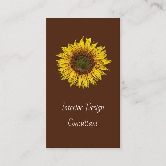 Botanical Sunflower QR code Designer Rustic Visitekaartje (Voorkant)