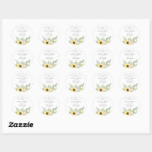 Botanical Sunflowers & Wildflowers Bouquet Sanitiz Ronde Sticker (Vel)