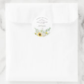 Botanical Sunflowers & Wildflowers Bouquet Sanitiz Ronde Sticker (Tas)