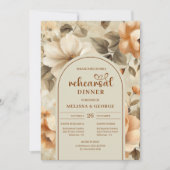 Botanical Terra Cotta Ivory Sage Floral Rehearsal Kaart (Voorkant)