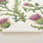 Botanical Thistle Wildflower Accent Sherpa Deken (3/4)