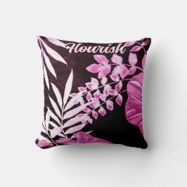 Botanical Tropical Leaves Palm Pink Personalized Kussen