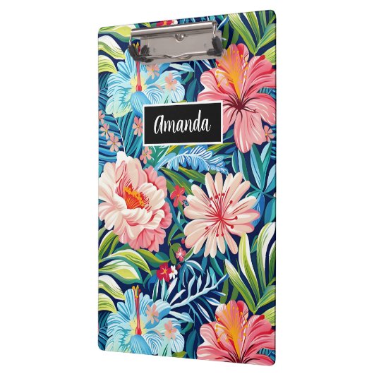 Botanical Tropical Summer Flowers Pattern Floral Klembord (Links)
