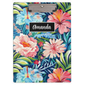 Botanical Tropical Summer Flowers Pattern Floral Klembord (Voorkant)