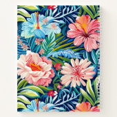 Botanical Tropical Summer Flowers Pattern Floral Notitieboek (Achterkant)