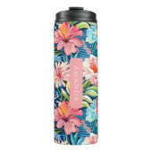 Botanical Tropical Summer Flowers Pattern Floral Thermosbeker (Voorkant)