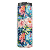 Botanical Tropical Summer Flowers Pattern Floral Thermosbeker (Achterkant)