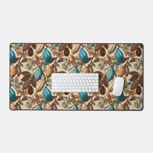 Botanical Turquoise Cacao Pattern  Bureaumat (Keyboard & Muis)