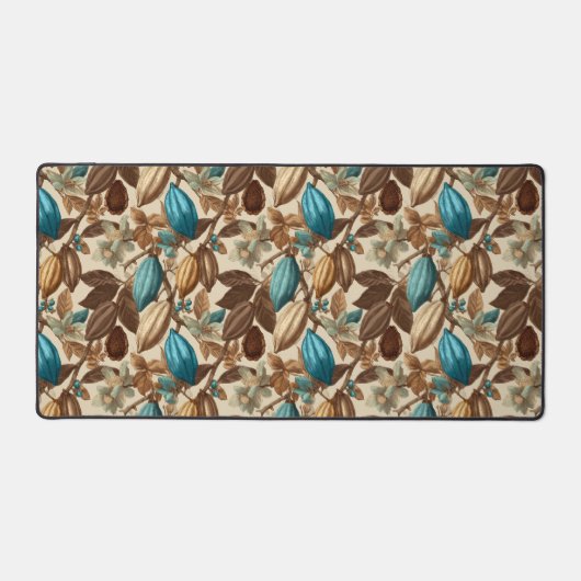 Botanical Turquoise Cacao Pattern  Bureaumat (Voorkant)