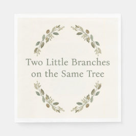 Botanical Twin Baby Shower Olive Branch Boho Green Servet