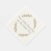 Botanical Twin Baby Shower Olive Branch Boho Green Servet (Hoek)
