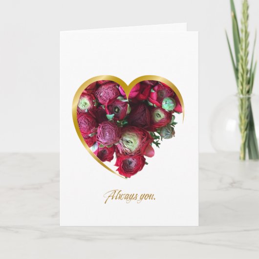 Botanical Valentine’s Day Card – Floral Heart with Kaart (Voorkant)