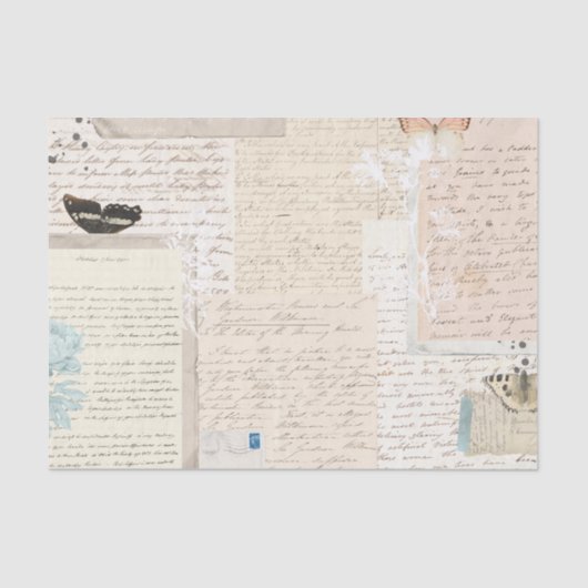 Botanical Vintage Letters Tissuepapier (Voorkant)