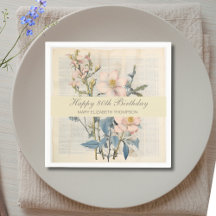  Botanical Vintaqe Wildflower 80th Birthday