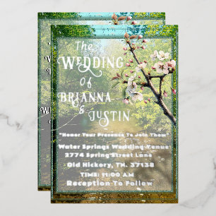 Botanical Water Creek Wedding Uitnodigingen